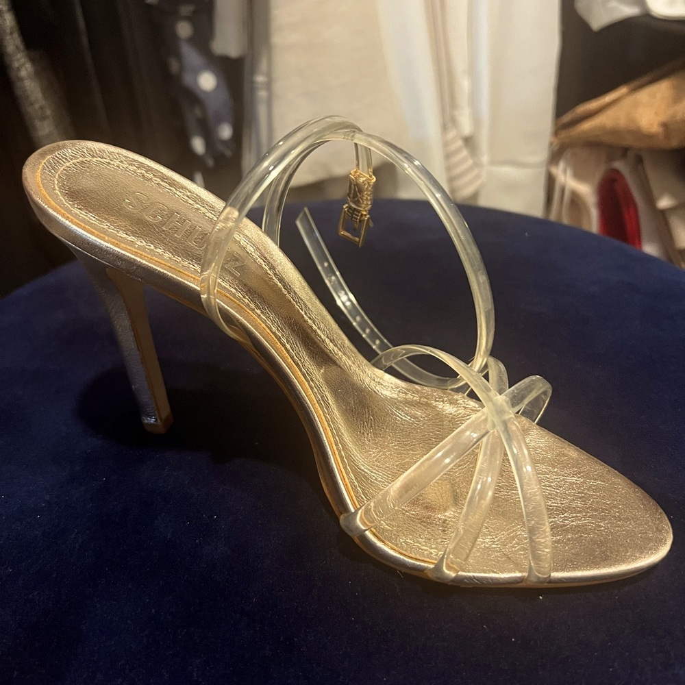 Schutz clear strap heels